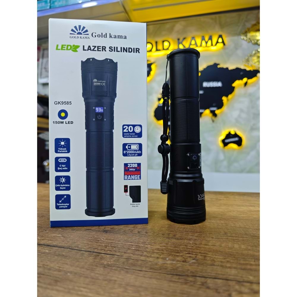 GK9585 150W DİJİTAL GÖSTERGELİ EL FENERİ