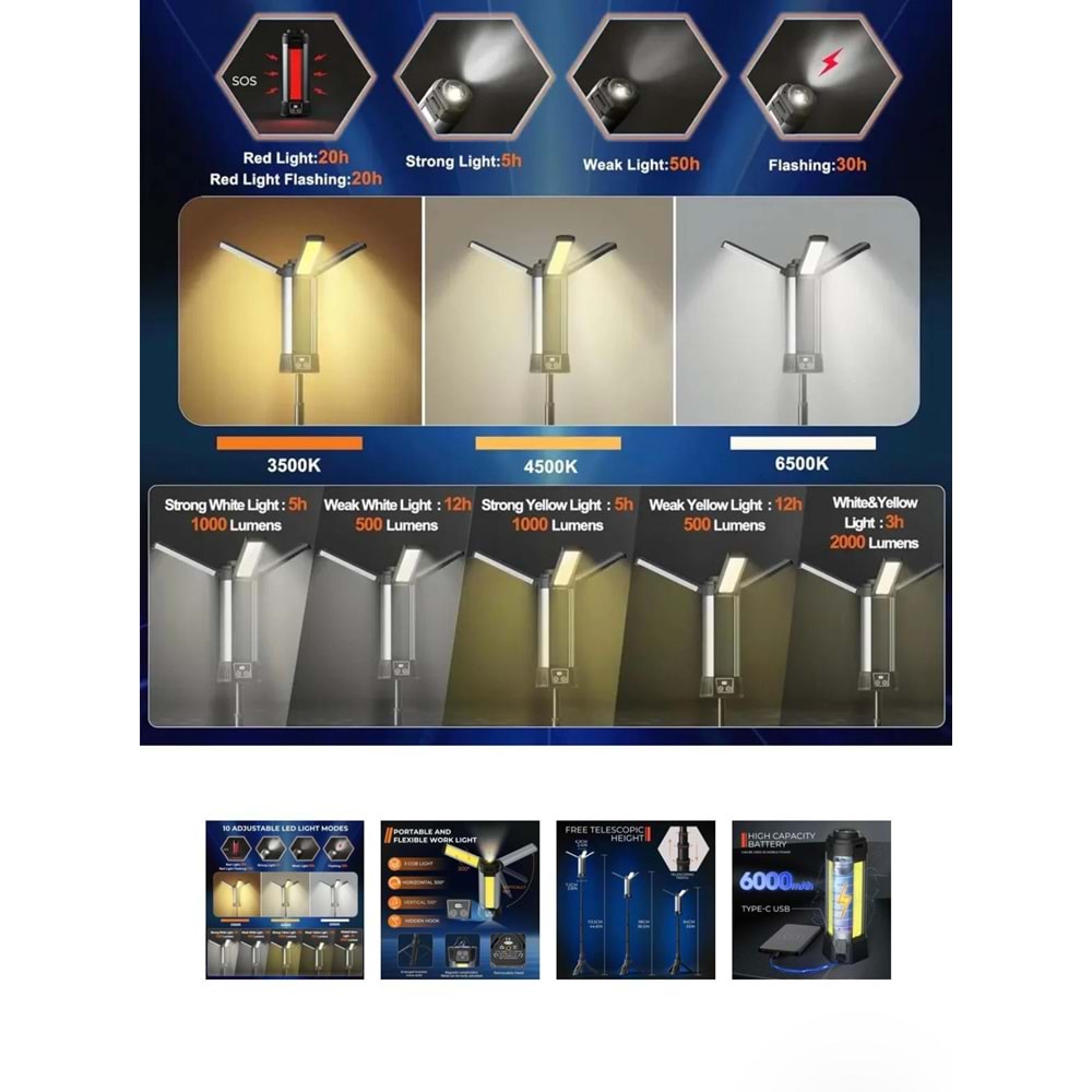 LTW09 TEK AYAKLI KAMP IŞIĞI P50+COB